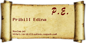 Pribill Edina névjegykártya